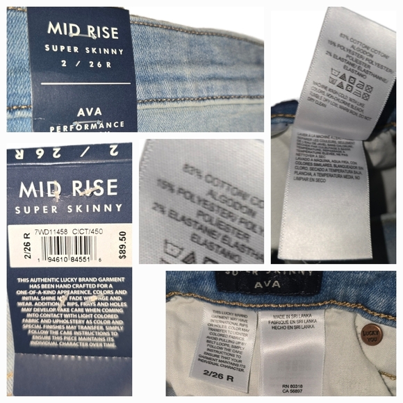 Lucky Brand Mid Rise Ava Super Skinny  in "Coolina Ct" - 26"W/29"L NWT - Picture 7 of 11